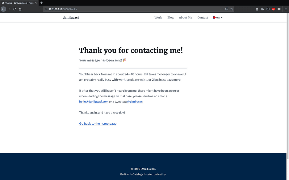 Custom confirmation page shown when users have javascript disabled