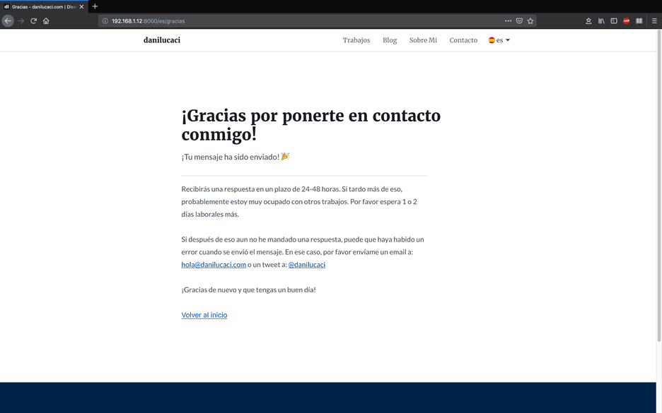 Página de confirmación personalizada para los usuarios que tienen javascript deshabilitado